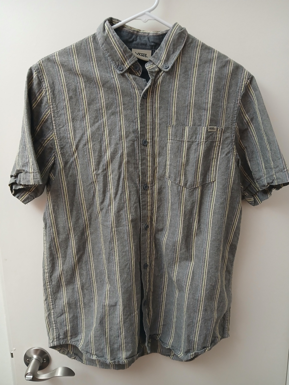 Vans Boys  Gray Striped Short-Sleeve Button-Up Shirt